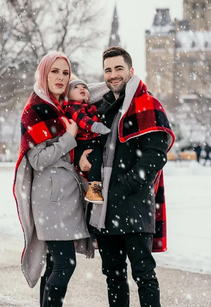 12. Buffalo Plaid in the Snow
