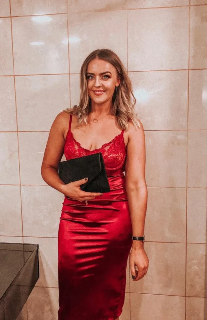 14. Red Satin Slip Dress