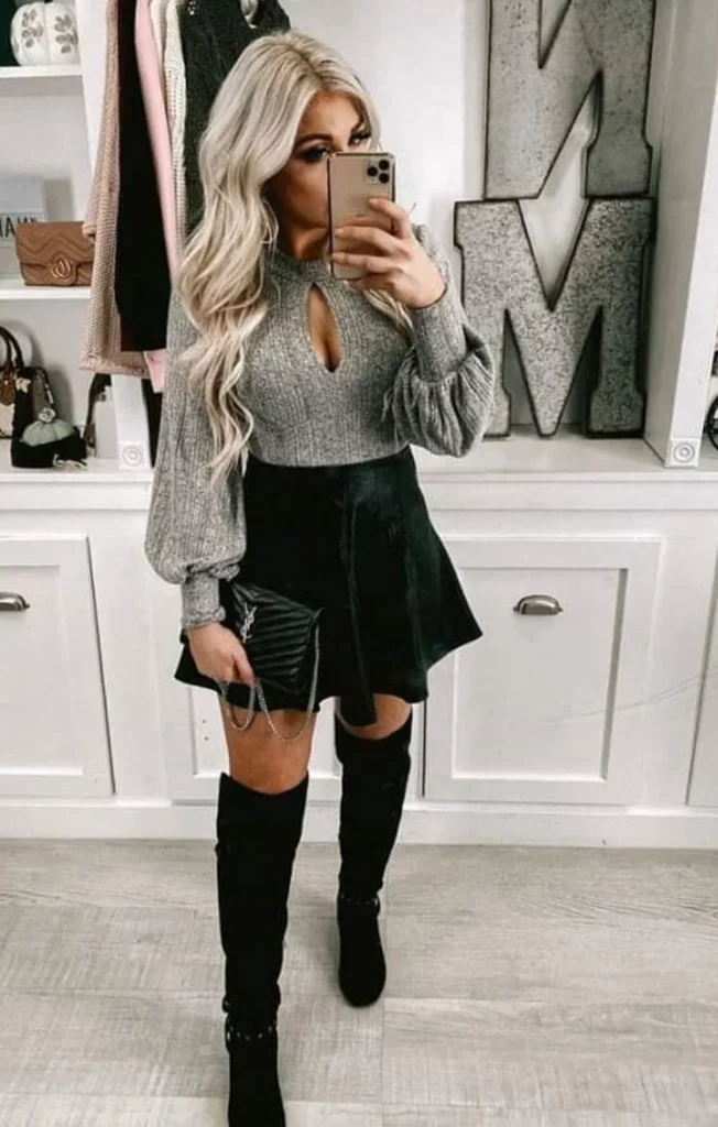 16. Sweater and Skirt Look