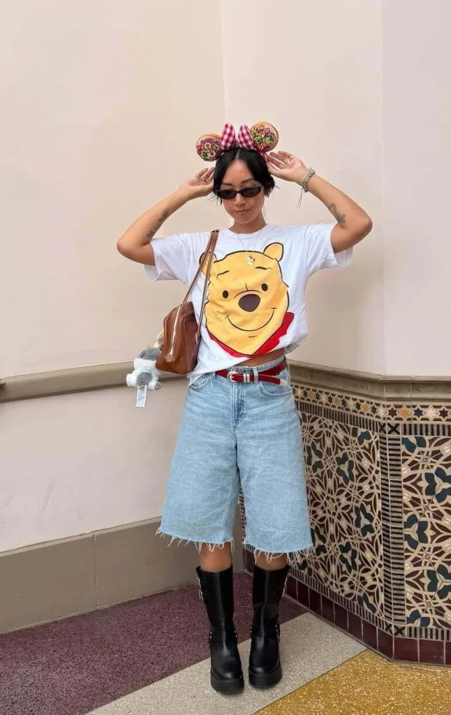 Winnie the Pooh Tee and Denim Shorts