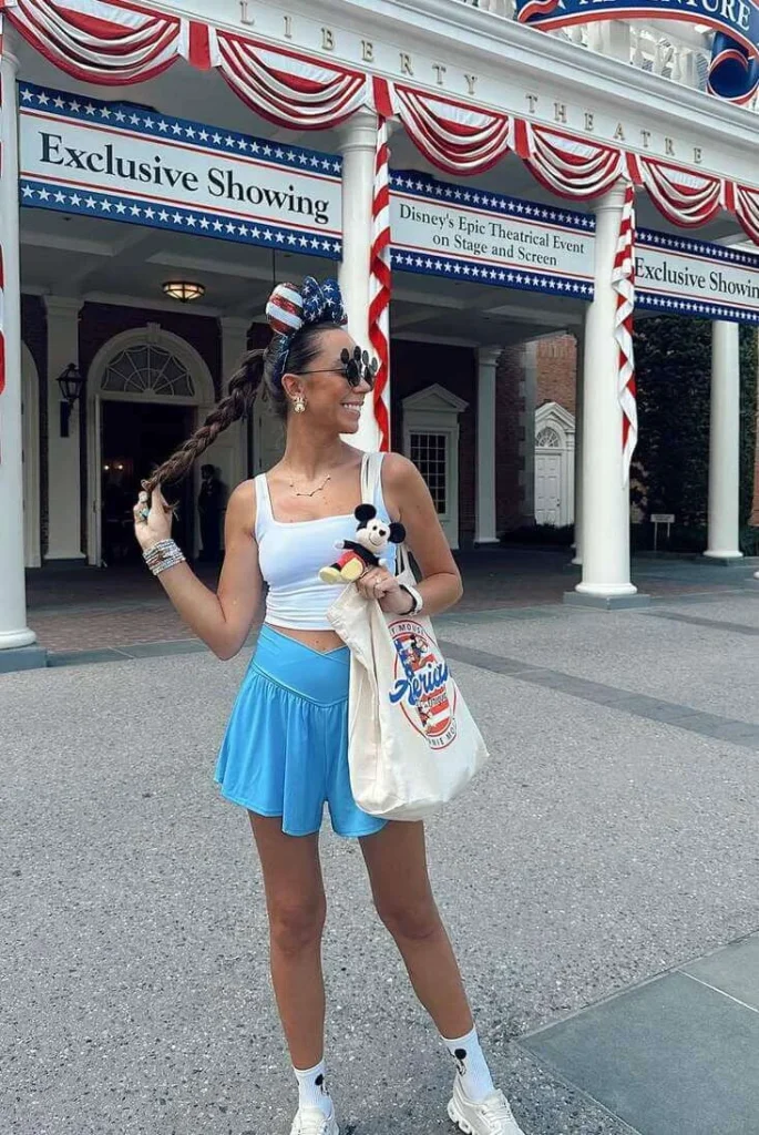 Blue Skirt and Mickey Tote