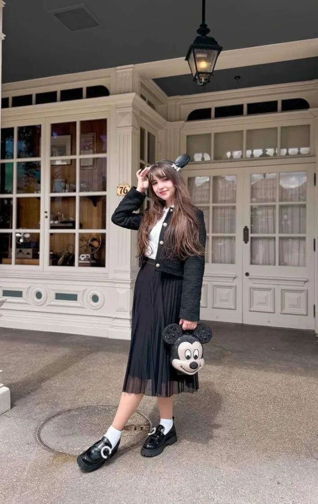 Black Skirt and Tweed Jacket