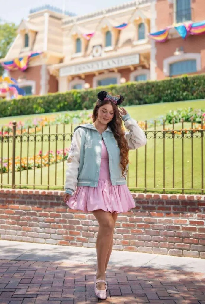 Pink Dress and Varsity Jacket