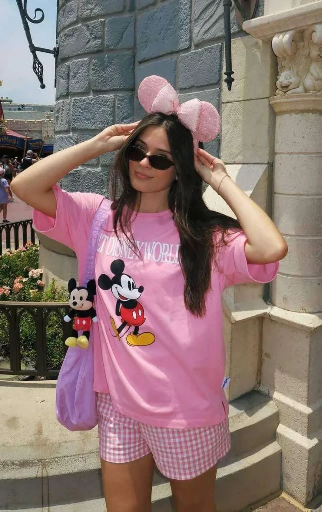 Pink Mickey Tee and Gingham Shorts