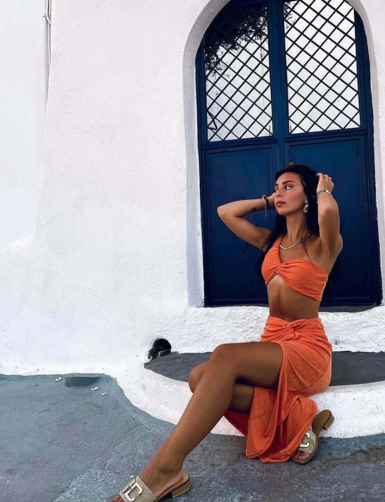 12. Orange Two-Piece Set with Slides