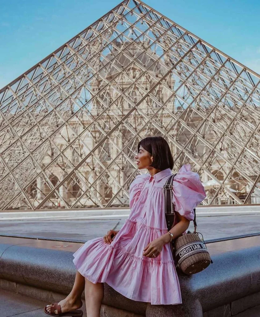 11. Pink Puff Sleeve Dress