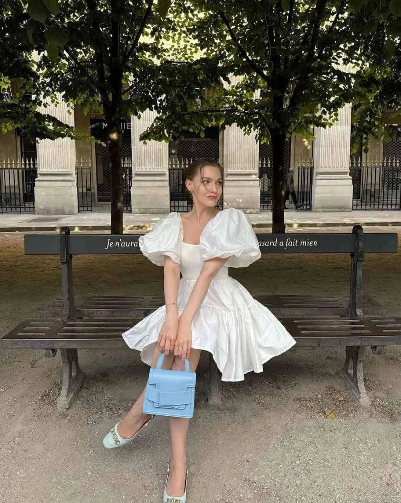 15. White Puff Sleeve Mini Dress