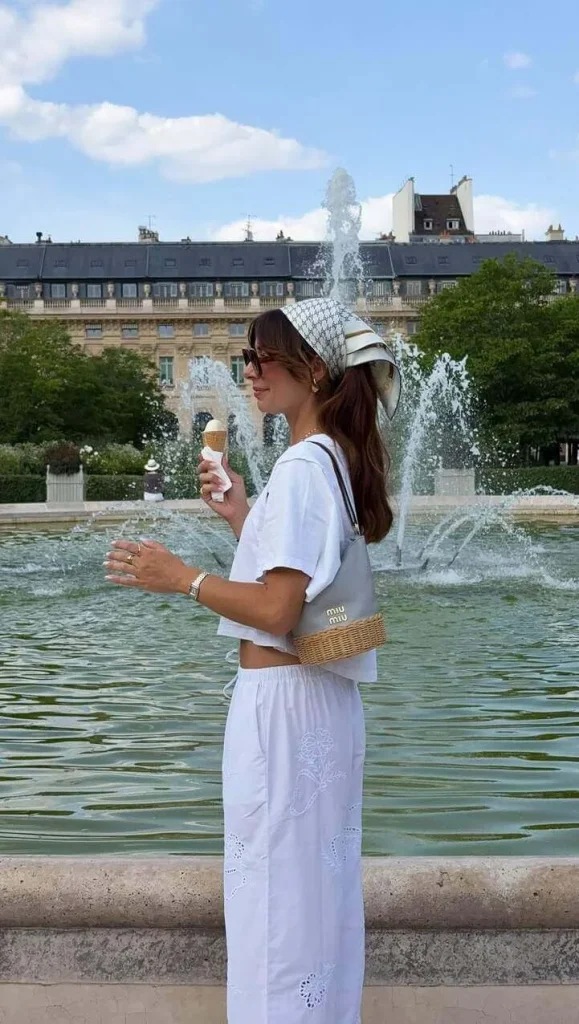 4. White Two-Piece Set with Headscarf