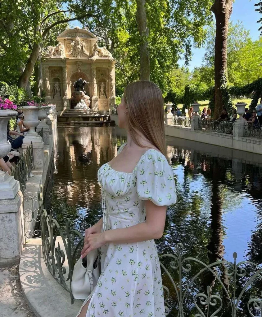 9. White Floral Midi Dress