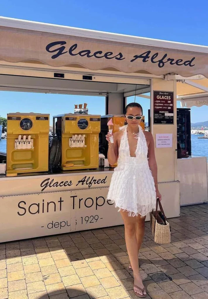 14. White Halter Mini at an Ice Cream Stand