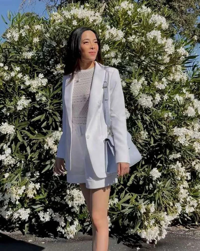 13. White Blazer and Shorts