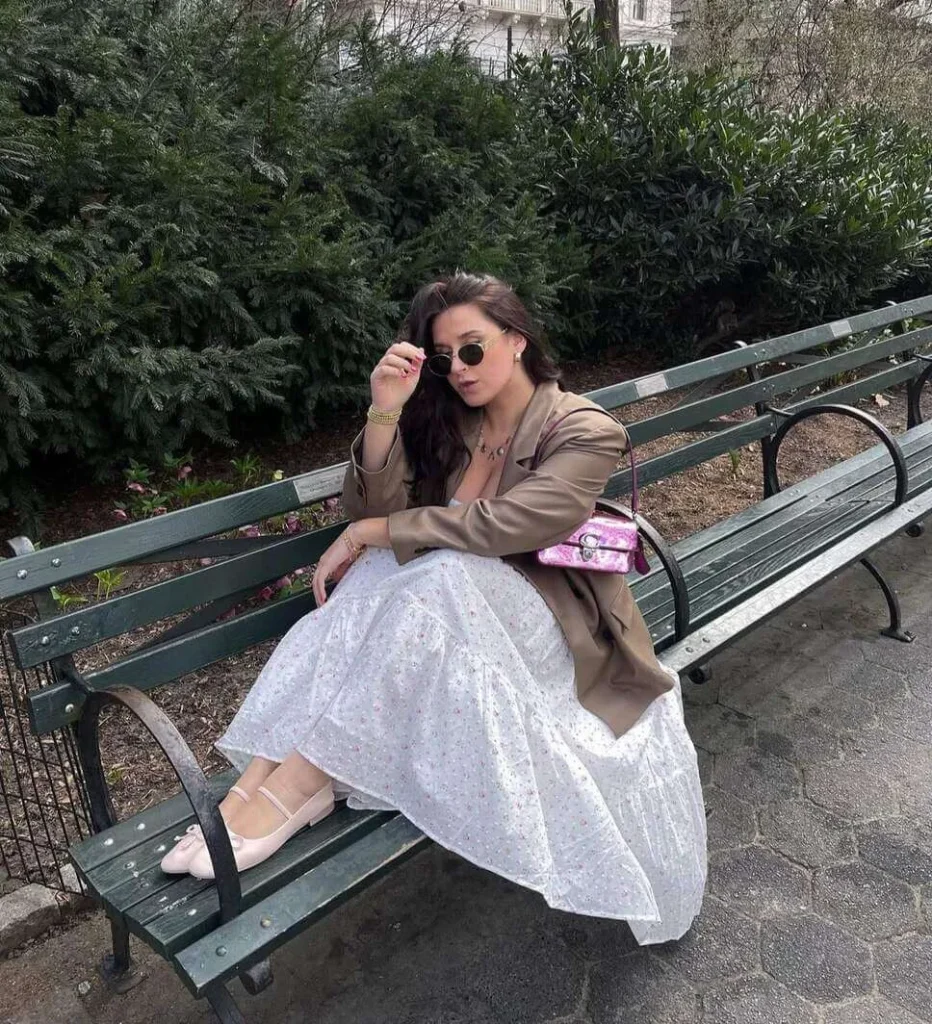 15. Floral Maxi Dress and Blazer