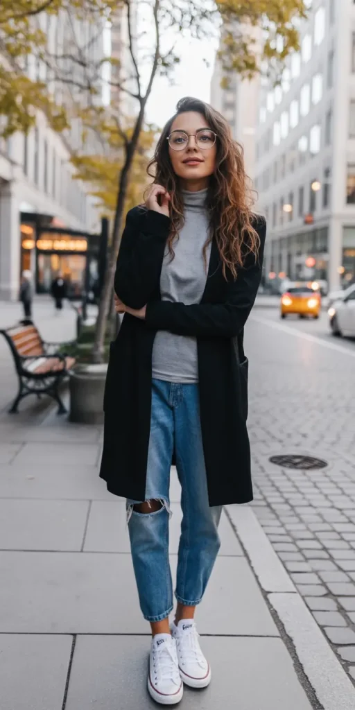 8. Off-Duty Creative in Black & Denim