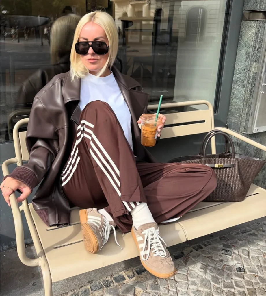 Sporty Brown Tracksuit Look