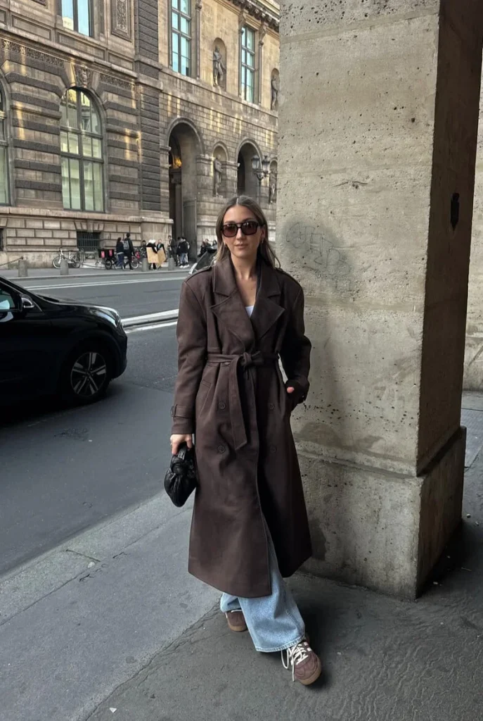 Long Chocolate Brown Trench