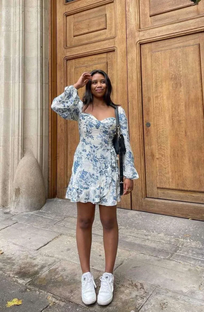 Blue Floral Mini Dress