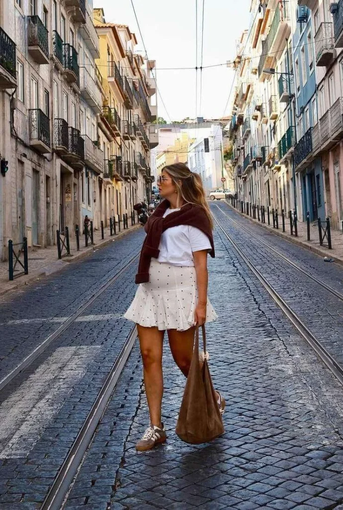 Mini Skirt and Sneakers