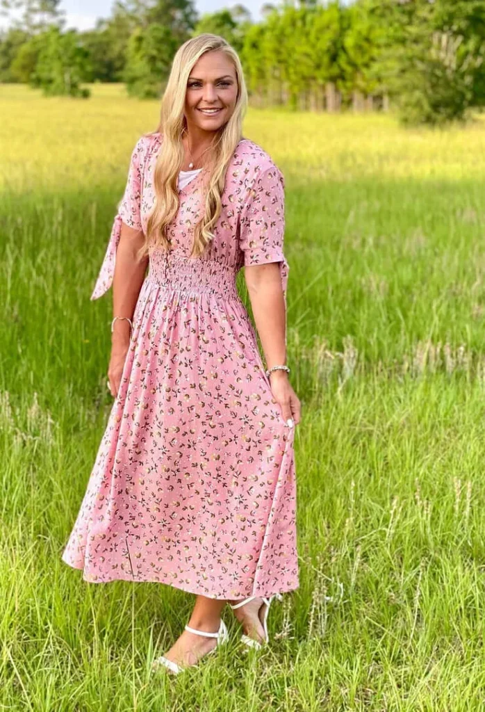Pink Floral Maxi Dress