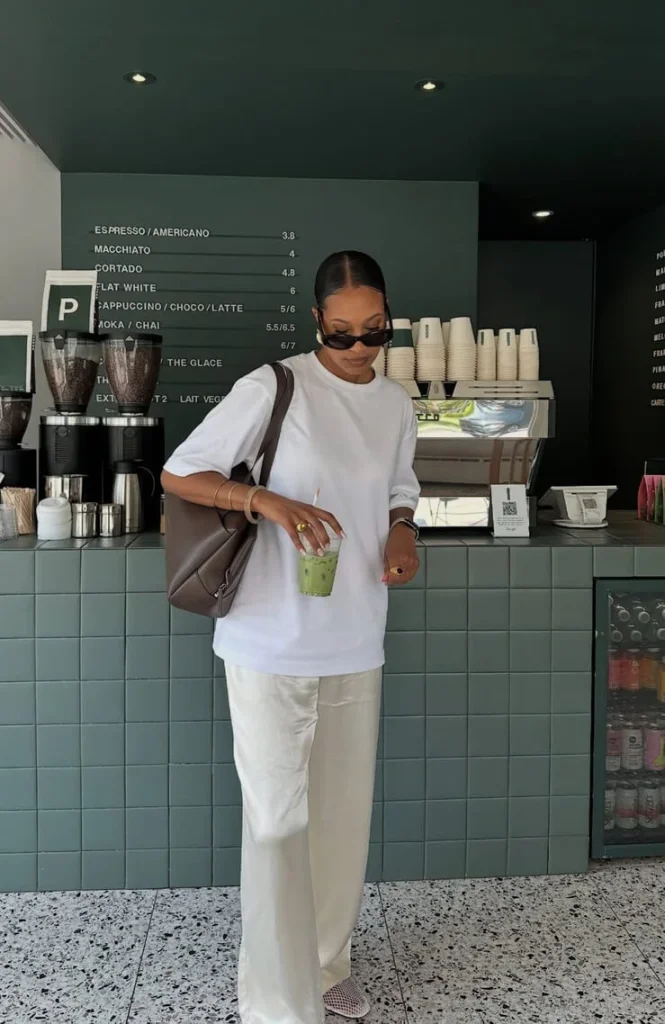 White Linen Pants and Oversized Tee
