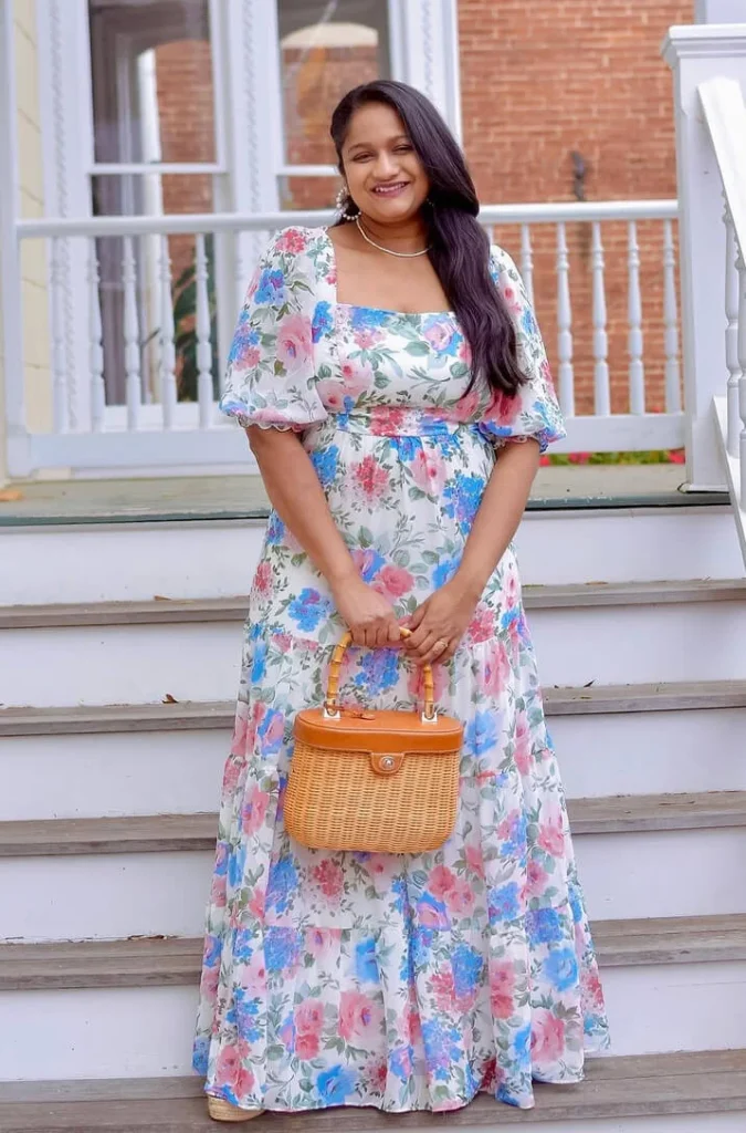 Floral Puff Sleeve Maxi Dress