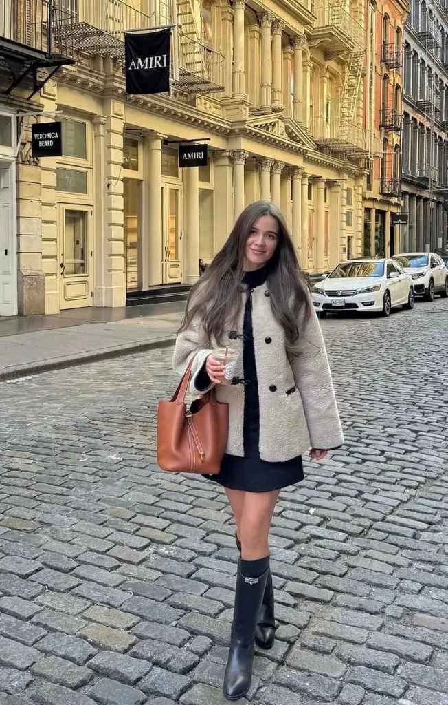 Shearling Jacket and Boots