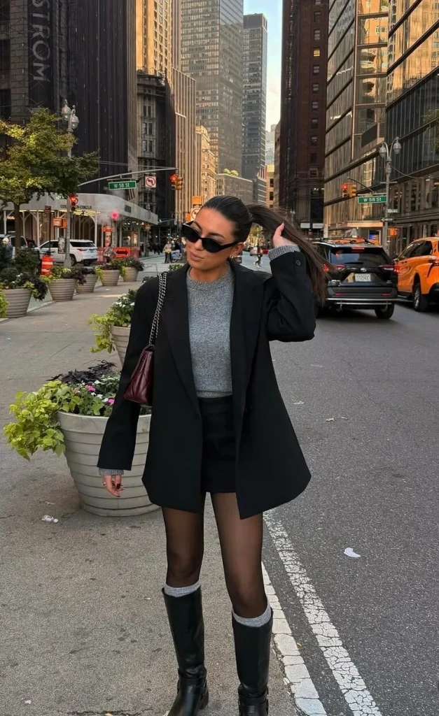 Blazer and Mini Skirt