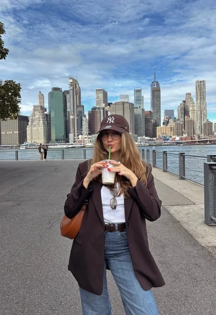 NYC Fall Outfit with Brown Blazer