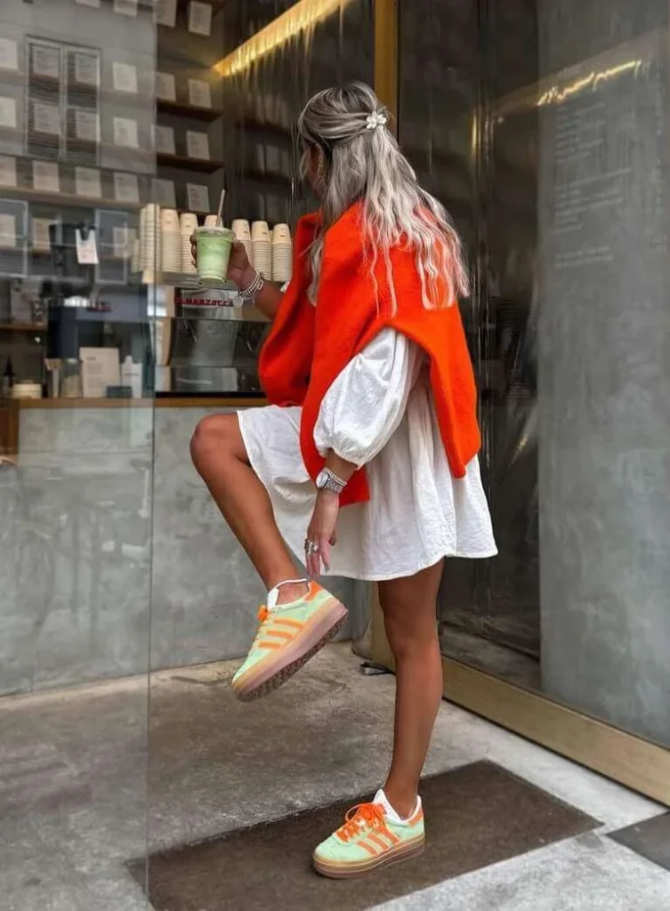 A White Dress and Neon Sneakers