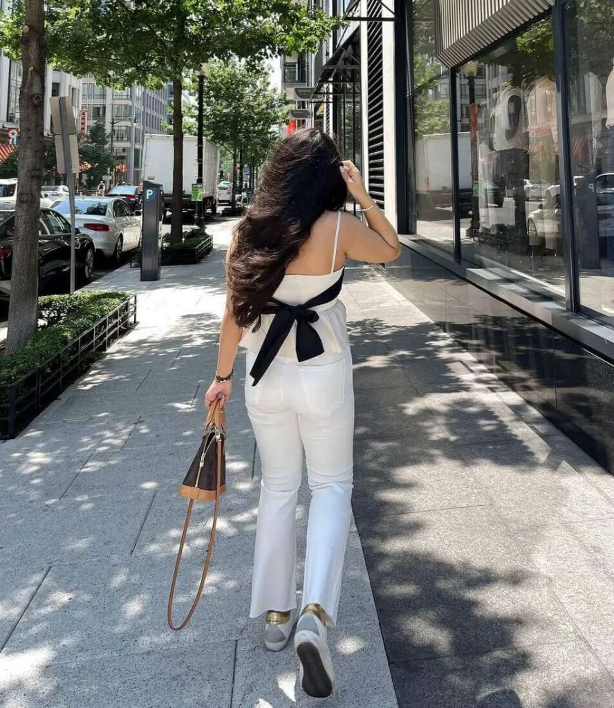 Black Bow & White Denim