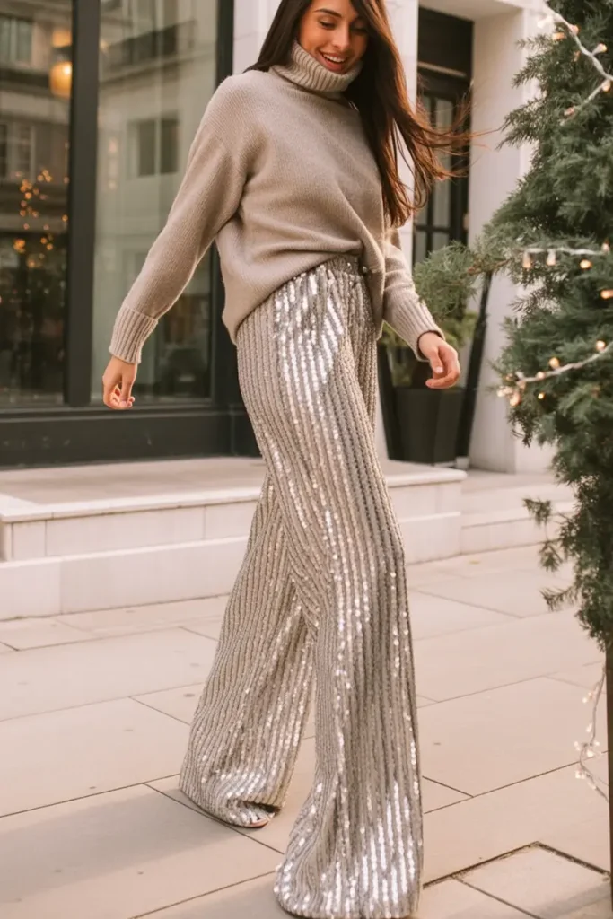 13. Cozy Luxe with a Sequin Spark