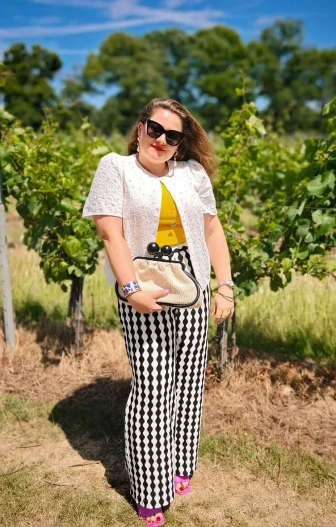 Patterned Pants with Lace Top
