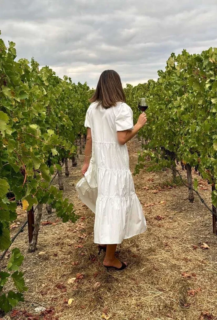 White Tiered Midi Dress