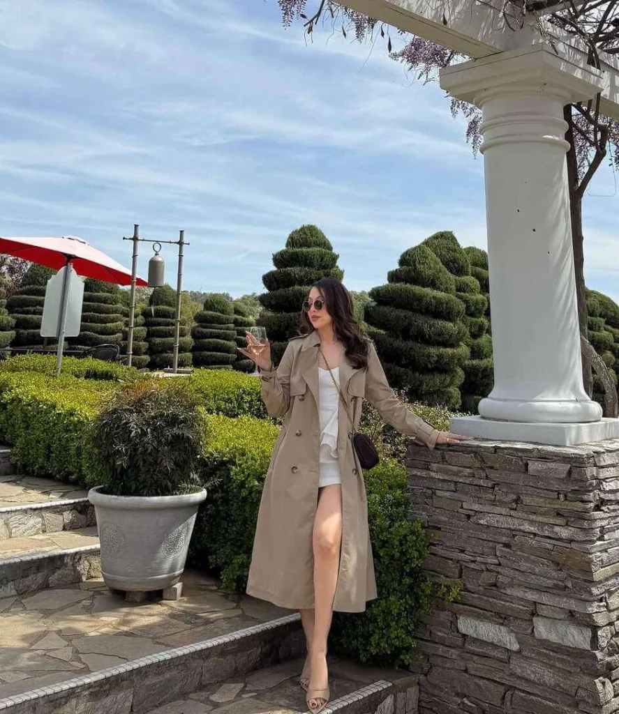 Trench Coat over Mini Dress