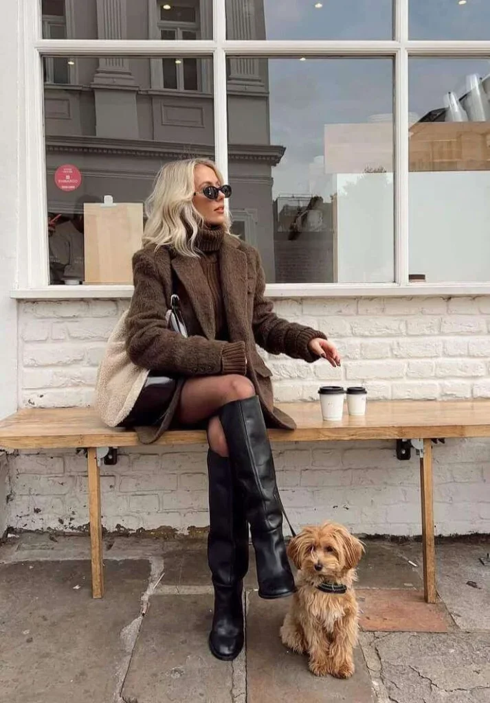 17. Brown Layers with Black Boots