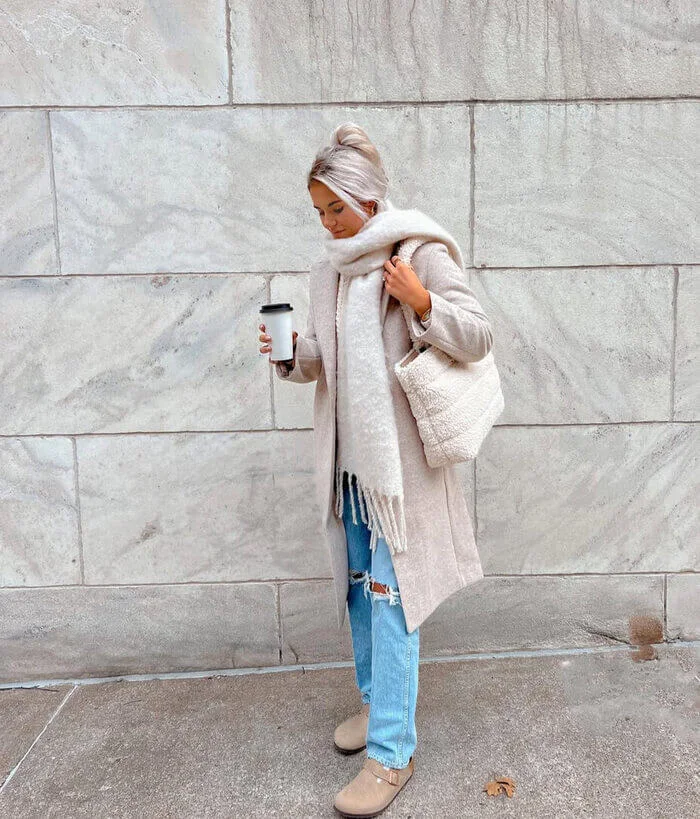 10. Cream Layers and Coffee in Hand