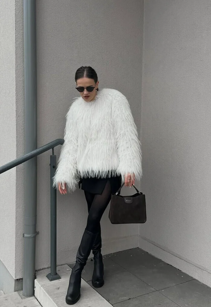 12. Faux Fur and Black Layers