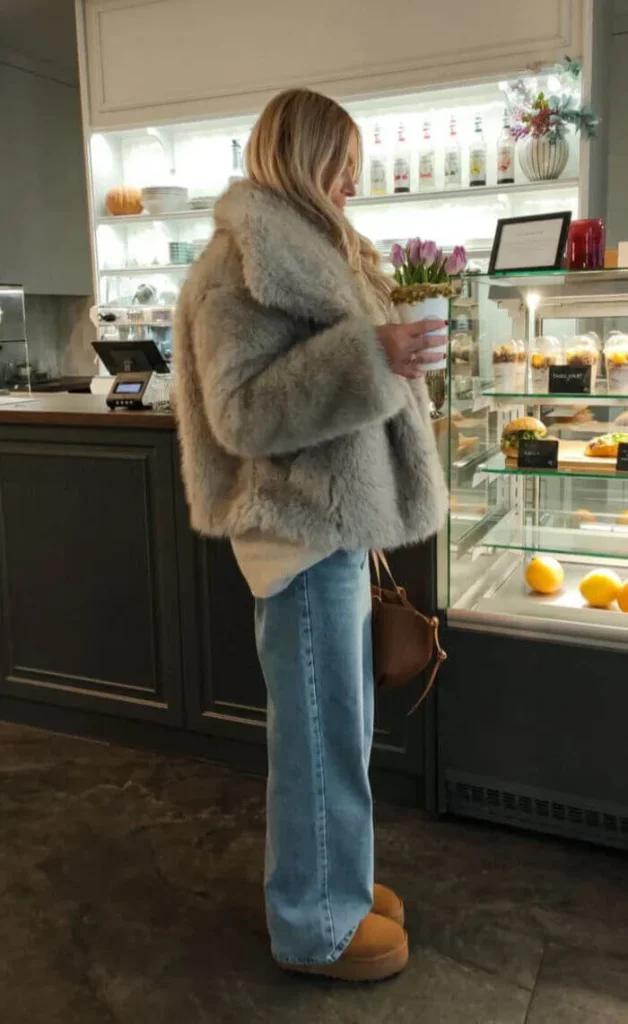 5. Faux Fur and Denim