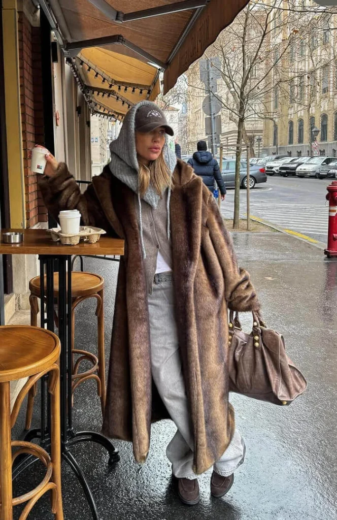 7. Faux Fur Coat and Hoodie